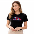 Camiseta feminina preta “Forte e Corajosa”