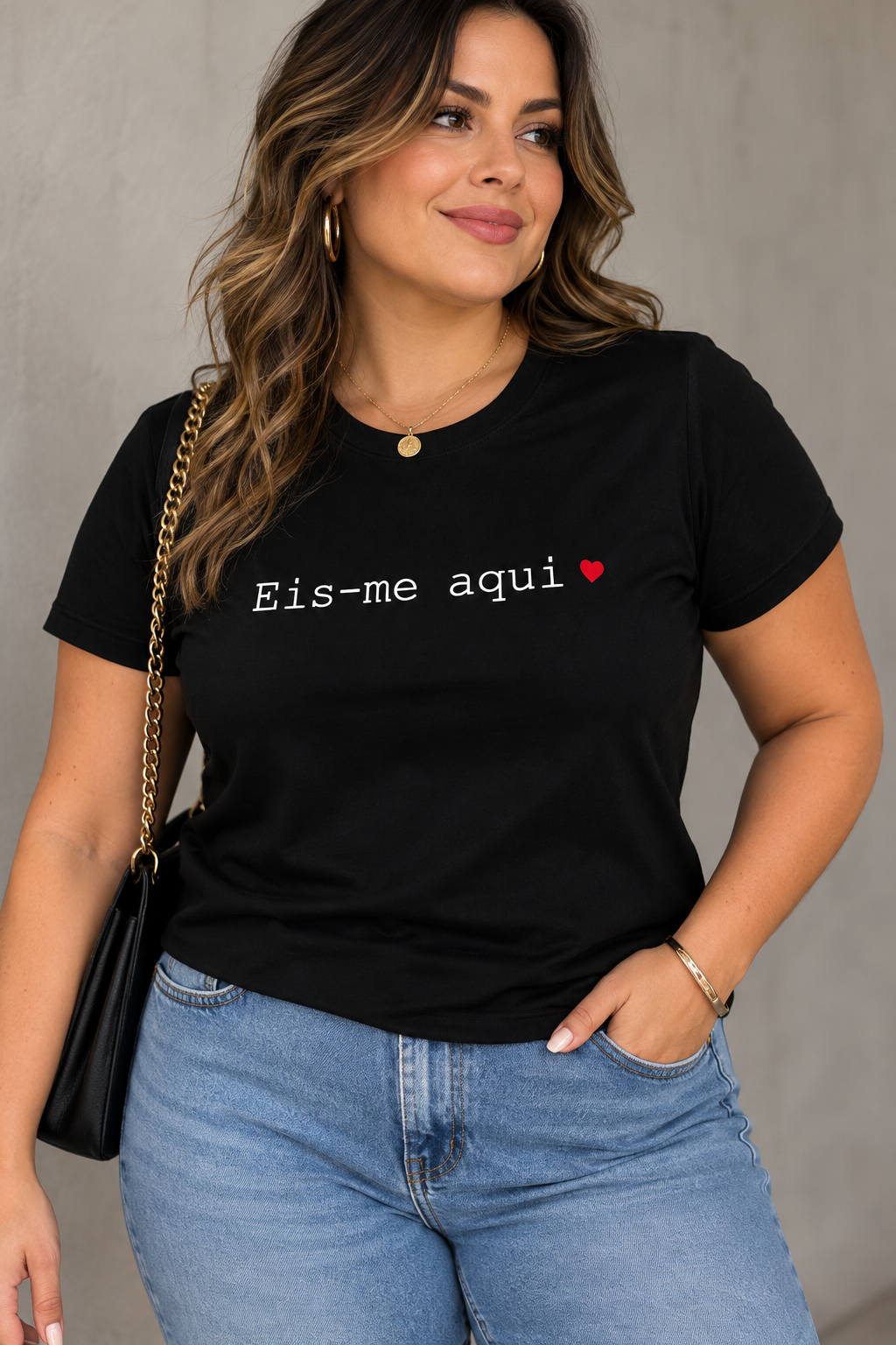 Camiseta Feminina “Eis-me aqui”
