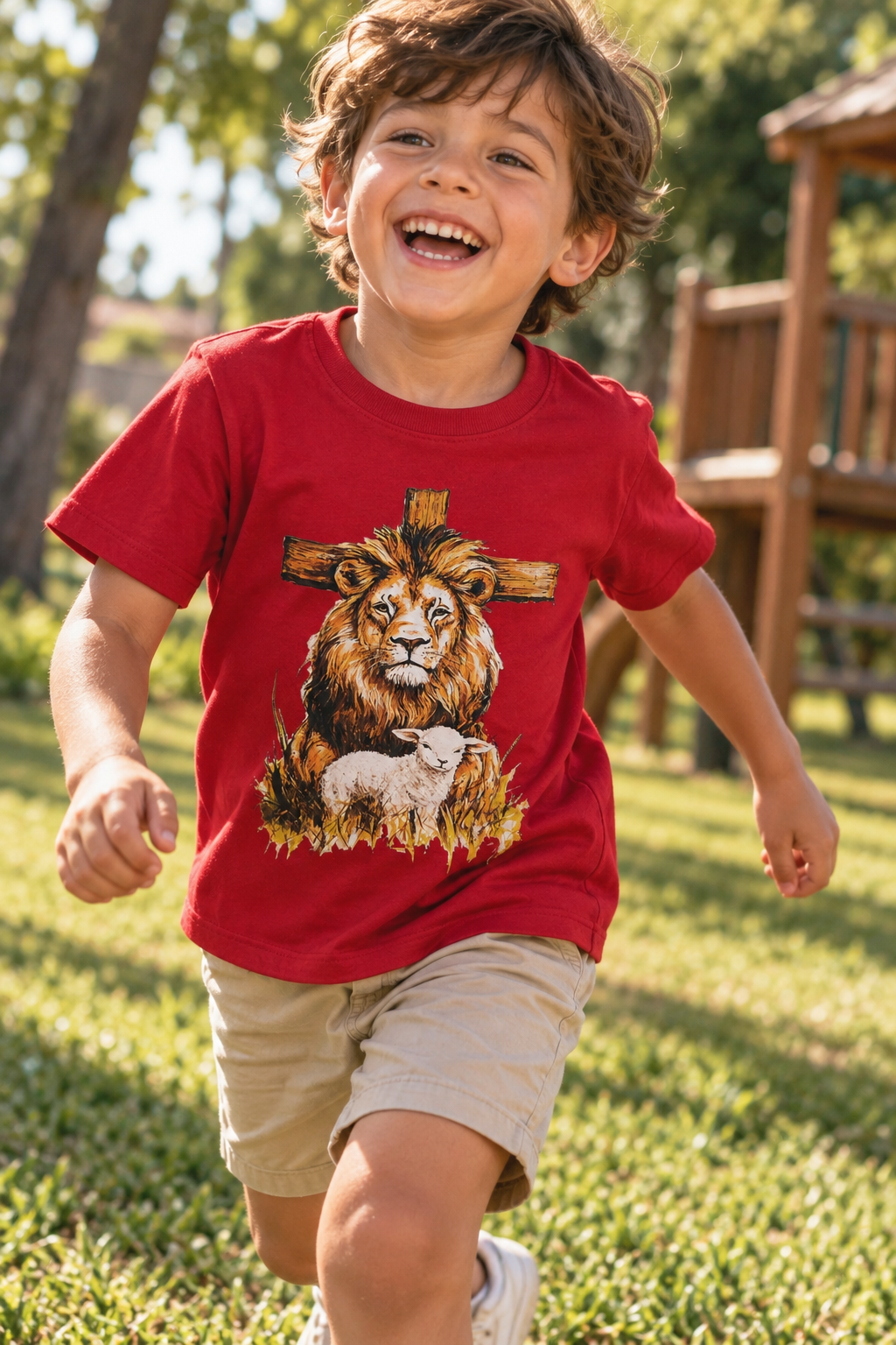 Camiseta Infantil “Leão & Cordeiro”