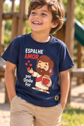 Camiseta Infantil Azul “Espalhe Amor”