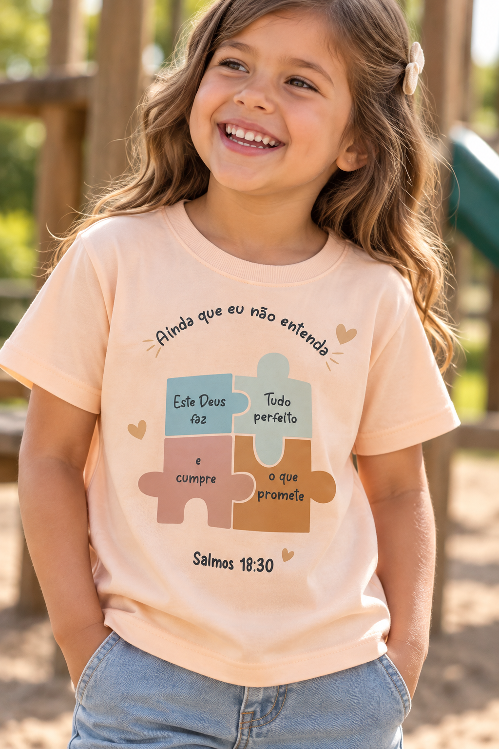Camiseta Infantil “Deus Faz Tudo Perfeito”